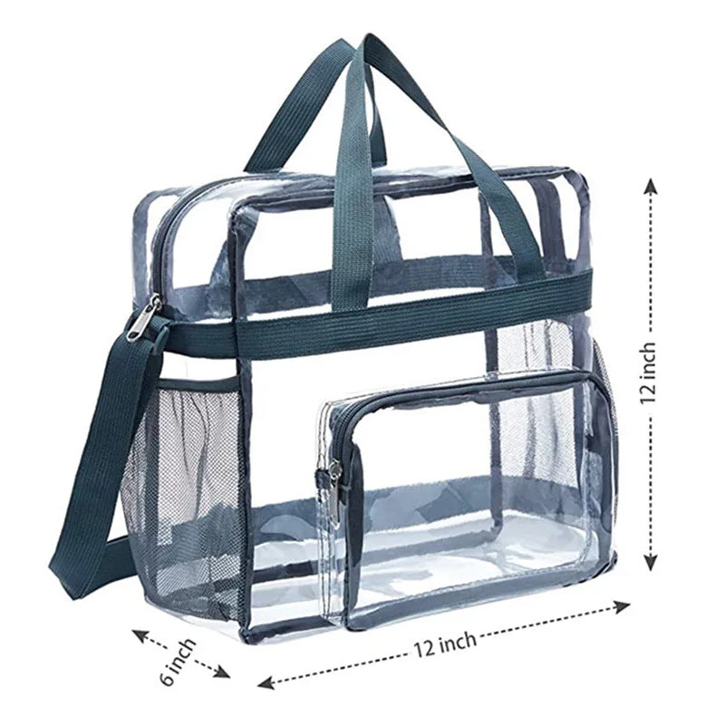 Large Transparent PVC Casual Travel Shoulder Handbag Luggage Portable Bag-clear backpack-Innovato Design-Gray-Innovato Design