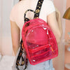 Cute Clear Mini Backpack Transparent Bookbag PVC for Women-clear backpack-Innovato Design-Pink-Innovato Design