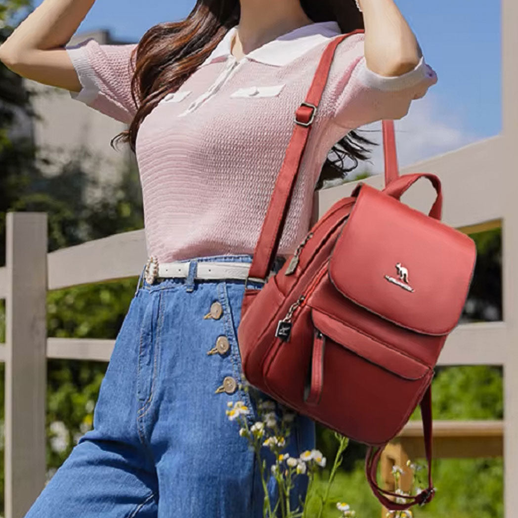 Large Capacity Vintage Leather Shoulder Bag, Rucksack and Travel Backpack