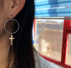 Catholic Vision Rose Gold Cross Hoop Earrings