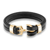 Men Women's Genuine Leather Bangle Cuff Cord Anchor Braided Bracelet-Bracelets-Innovato Design-Gold-Innovato Design