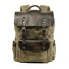 3 Colors Waxed Genuine Leather Backpack Large Capacity