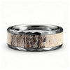 8mm Men Domed Elk Antler Comfort Fit Wedding Band