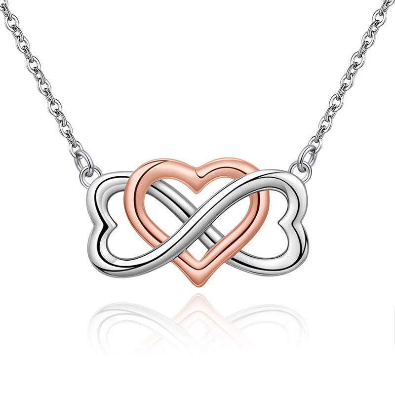 Infinity Symbol and Heart 925 Sterling Silver Fashion