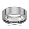 8MM Men's Tungsten Ring Wedding Band Brushed Top Polished Edges-Rings-Innovato Design-7-Innovato Design