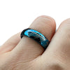 6MM Men's Tungsten Wedding Ring with Laser Pattern Blue-Rings-Innovato Design-7-Innovato Design