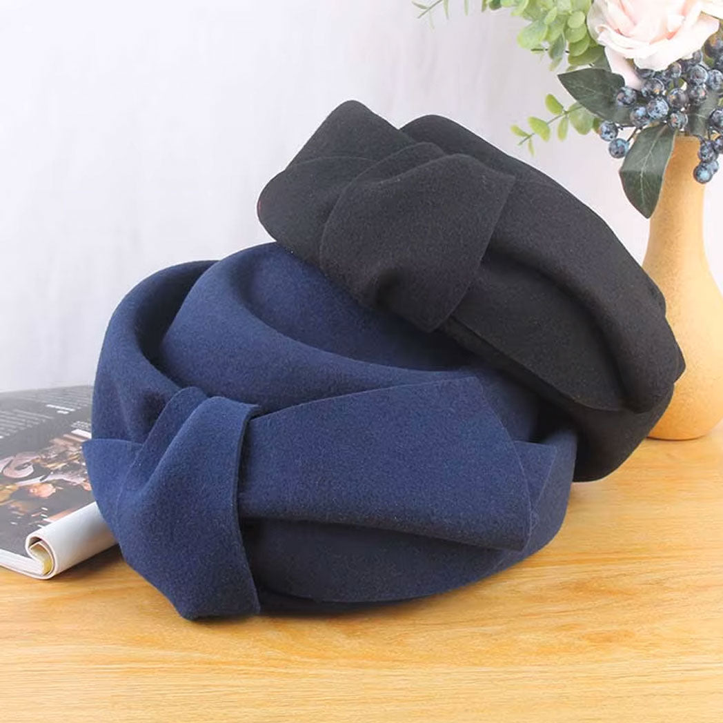 Teardrop Wool Felt Pillbox Fascinator Hat with Bow