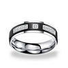 6mm Ladies Black Titanium Eternity Engagement Wedding Ring with Cubic Zirconia-Rings-Innovato Design-5-Innovato Design