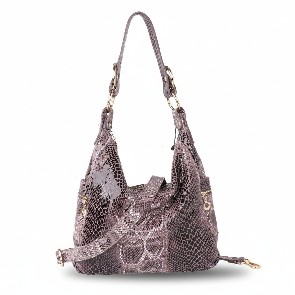 Hollow-Out Floral Print Tassel Shoulder Bag, Tote Bag and Handbag