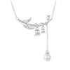 925 Sterling Silver Love Calla Lily Pearl Flower Pendant Necklace for Women-Necklaces-Innovato Design-Innovato Design