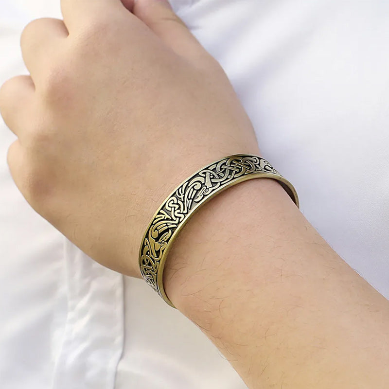 Magnetic Bracelet Celtic Cuff Stainless Steel Adjustable Bangle Trinity Knot-Bracelets-Innovato Design-Silver-Innovato Design