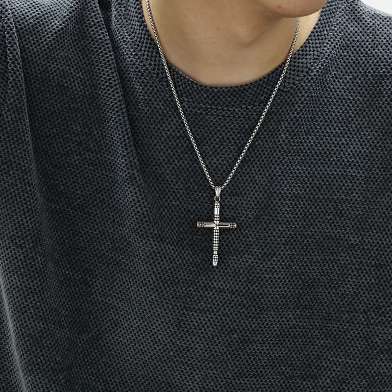 Nail Cross Stainless Steel Pendant Christian Vintage Necklace-Necklaces-Innovato Design-Innovato Design