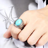 Men Stainless Steel Turquoise Ring Classic Vintage Blue Silver-Rings-Innovato Design-7-Innovato Design