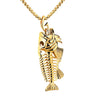 Stainless Steel Fish Hook Bone Pendant with Chain Necklace-Necklaces-Innovato Design-Gold-Innovato Design