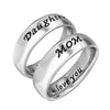 Mother Daughter Jewelry Antique Family Band Rings Set Engraved 'I love you'