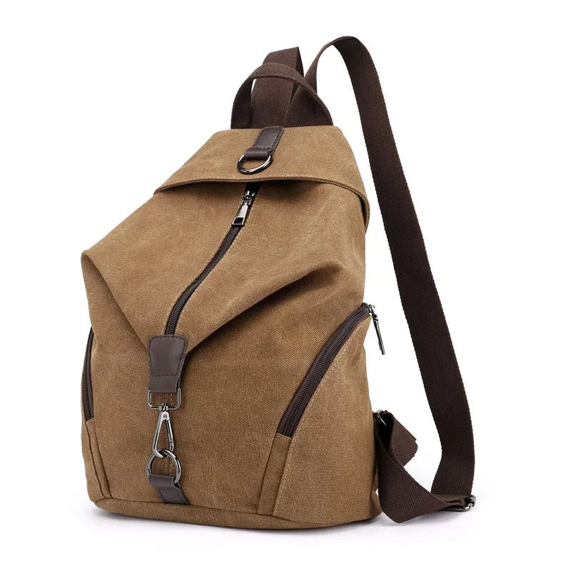 Vintage Canvas Leather Travel School Backpack Woman-Canvas and Leather Backpack-Innovato Design-Innovato Design