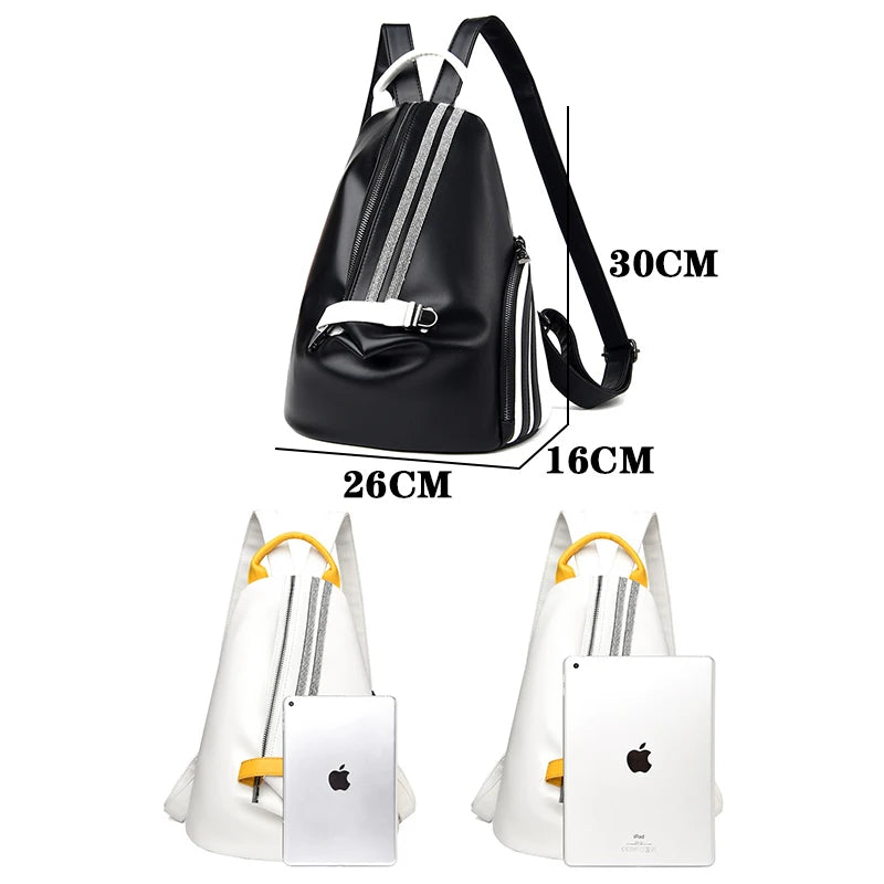 Large Side Zipper Leather Backpack in Multiple Colors-Leather Backpacks-Innovato Design-Yellow-10 in-Innovato Design