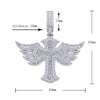 Silver Plated Angel Wing Cross Men Women Pendant CZ Necklace Rope Chain-Necklaces-Innovato Design-Innovato Design