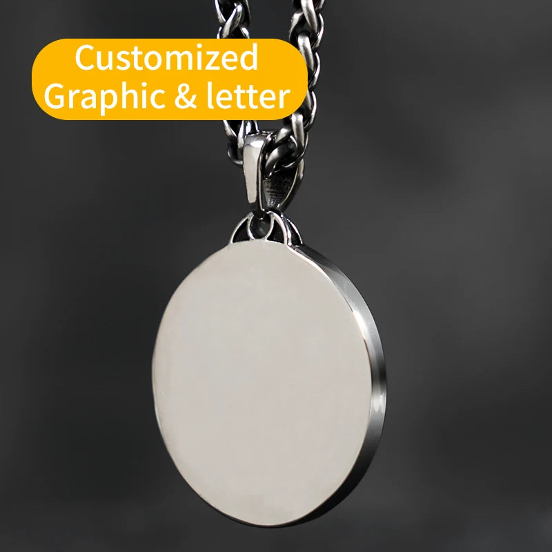 Guidepost Compass Vegvisir Talisman Viking Protection Pewter Pendant Stainless Steel Necklace-Necklaces-Innovato Design-Innovato Design