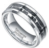 6mm/8mm Tungsten Rings Heartbeat Cardiogram Black Carbon Fiber Engagement Wedding Band-Rings-Innovato Design-8mm-5-Innovato Design