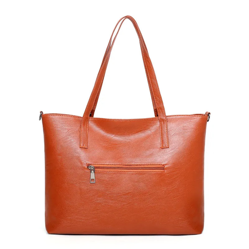 Soft Leather Shoulder Bag, Crossbody Bag and Handbag Set-Handbags-Innovato Design-Brown-Innovato Design