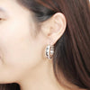 Stainless Steel Hoop Earrings for Men Women Huggie Earrings Unique Cubic Zircon Inlay Set