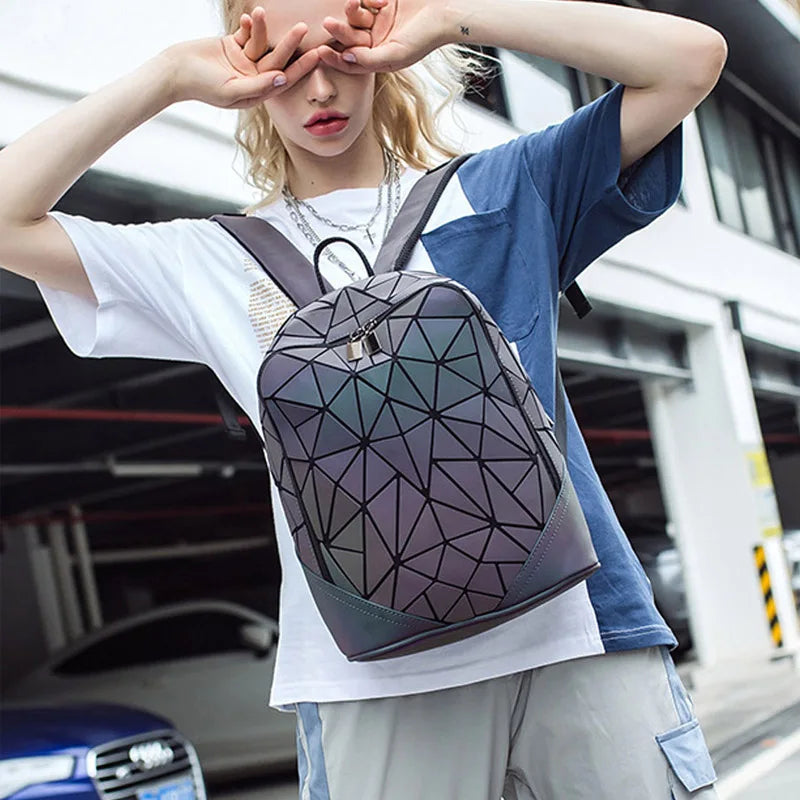 Luminous Schoolbags Travel Daypack Backpack Set for Women-clear backpack-Innovato Design-Only Clutch-Innovato Design