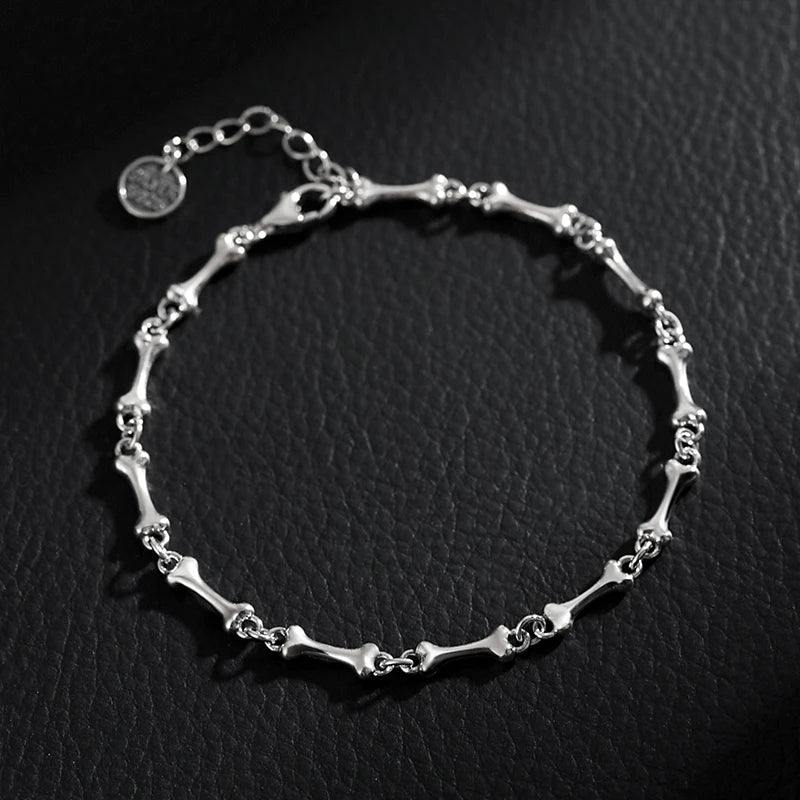 925 Sterling Silver Bone Chain Handmade Unisex Bracelet-Bracelets-Innovato Design-Innovato Design
