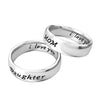 Mother Daughter Jewelry Antique Family Band Rings Set Engraved 'I love you'
