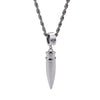 Stainless Steel Vintage Bullet Pendant with Crystal Necklace-Necklaces-Innovato Design-Silver-Innovato Design