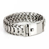 Men's Biker Silver Titanium Stainless Steel Rock Punk Style Link Cuff Personalized Cool Keel Big Chain Bracelet