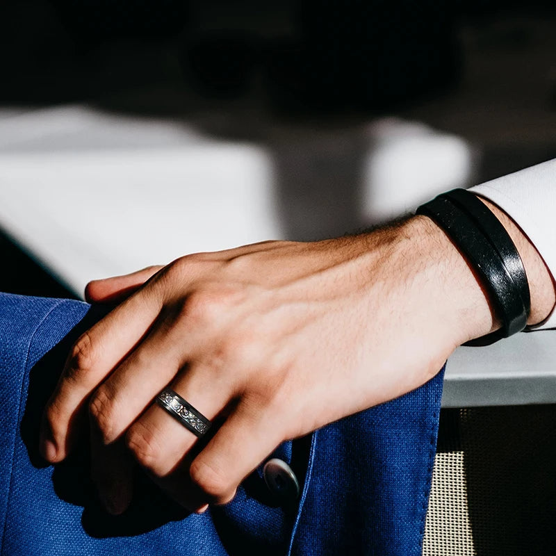 8mm Tungsten Carbide Wedding Band Ring Colorful Celtic Dragon Design-Rings-Innovato Design-6-Innovato Design