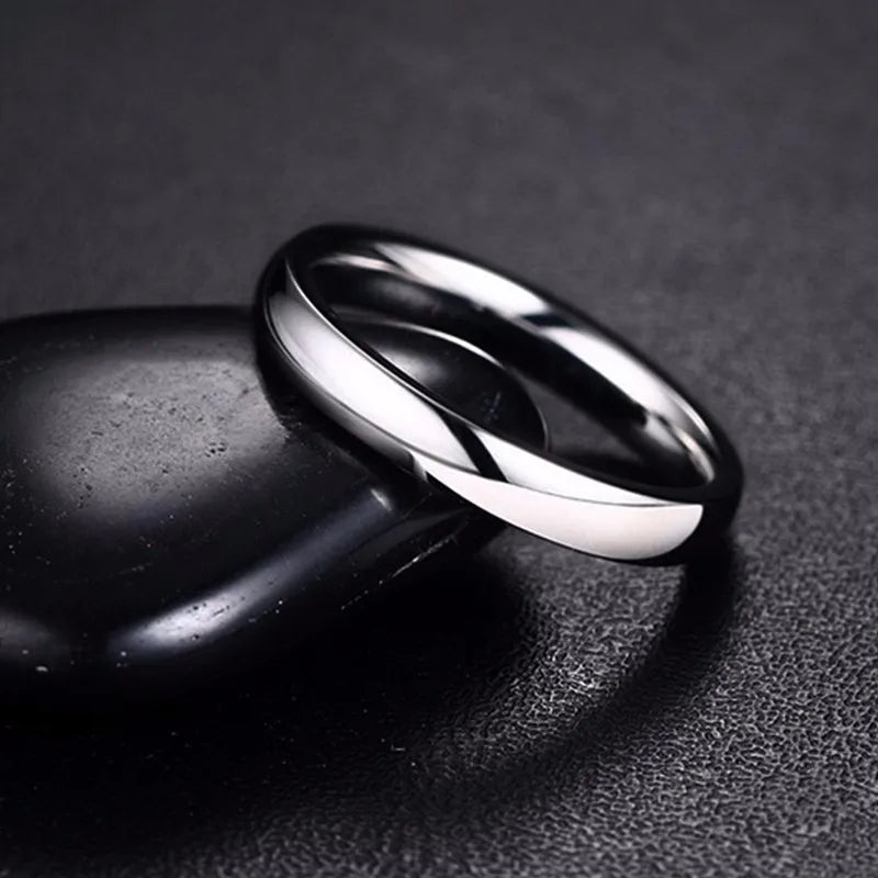 Silver Plated Stainless Steel with Round-Cut Cubic Zirconia Wedding Band-Rings-Innovato Design-6-5-Innovato Design