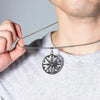 Men Stainless Steel Dharma Chakra Pendant Dharma Wheel of Law Buddhist Symbol Necklace