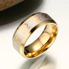 8mm Stainless Steel 18k Gold Plated Wedding Engagement Ring Promise LGBT Pride Band