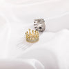 14K Gold Plating Two Tone Crown Cubic Zirconia Ring-Rings-Innovato Design-7-Innovato Design