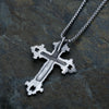Vintage Stainless Steel Cross Pendant Skull Gothic Necklace