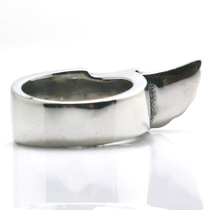 Men's Stainless Steel Ring Silver Tone Angel Wing-Rings-Innovato Design-7-Innovato Design