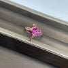 925 Sterling Silver Crystal Lovely Little Flamingo Ring Pink