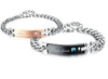 His & Hers Stainless Steel Bracelet Link Wrist CZ Curb Chain Couple Set
