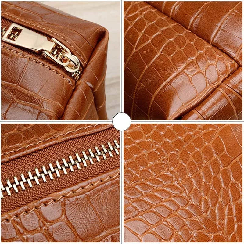 Two Piece Set Leather Clear Handbag and Purse for Women-clear backpack-Innovato Design-Innovato Design