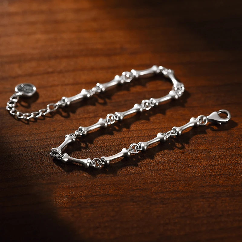925 Sterling Silver Bone Chain Handmade Unisex Bracelet-Bracelets-Innovato Design-Innovato Design