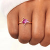 925 Sterling Silver Crystal Lovely Little Flamingo Ring Pink-Rings-Innovato Design-6-Innovato Design