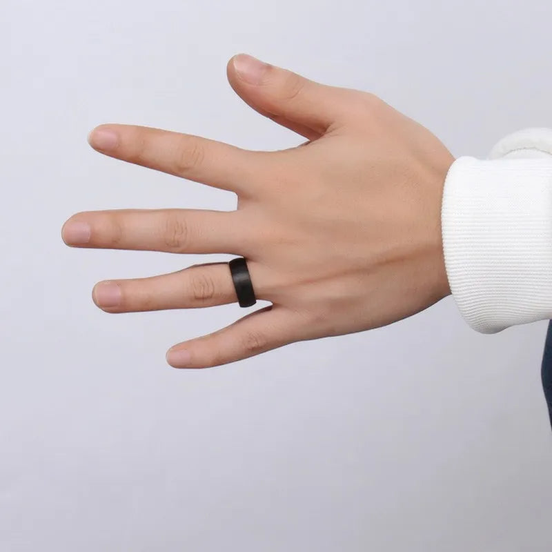 Men 8mm Tungsten Carbide Black Rose Gold Plated Two Tone Wedding Band Engagement Ring Matte Finish