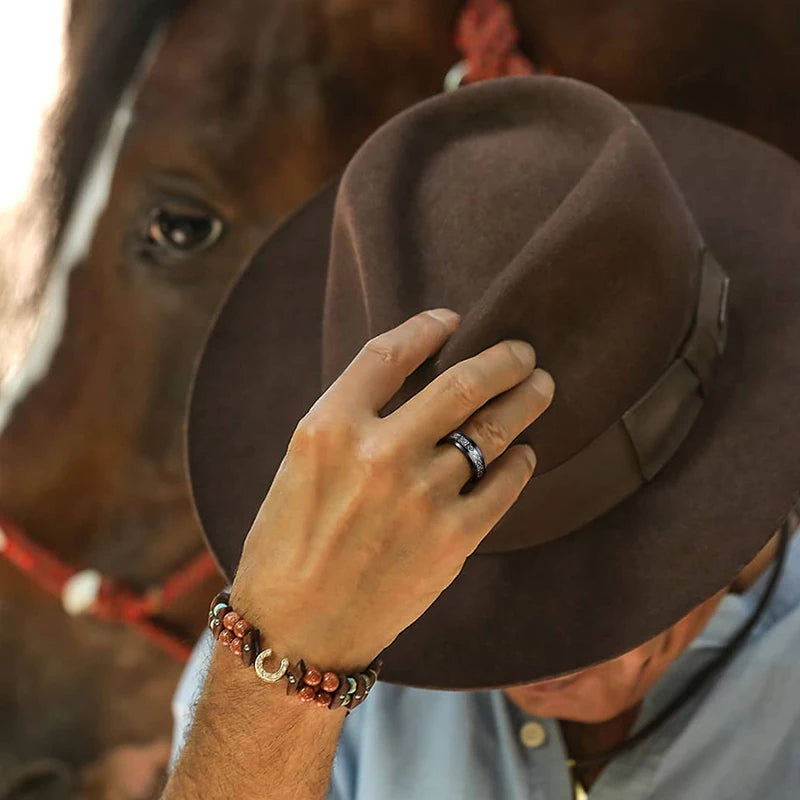 8mm Tungsten Carbide Wedding Band Ring Colorful Celtic Dragon Design-Rings-Innovato Design-6-Innovato Design