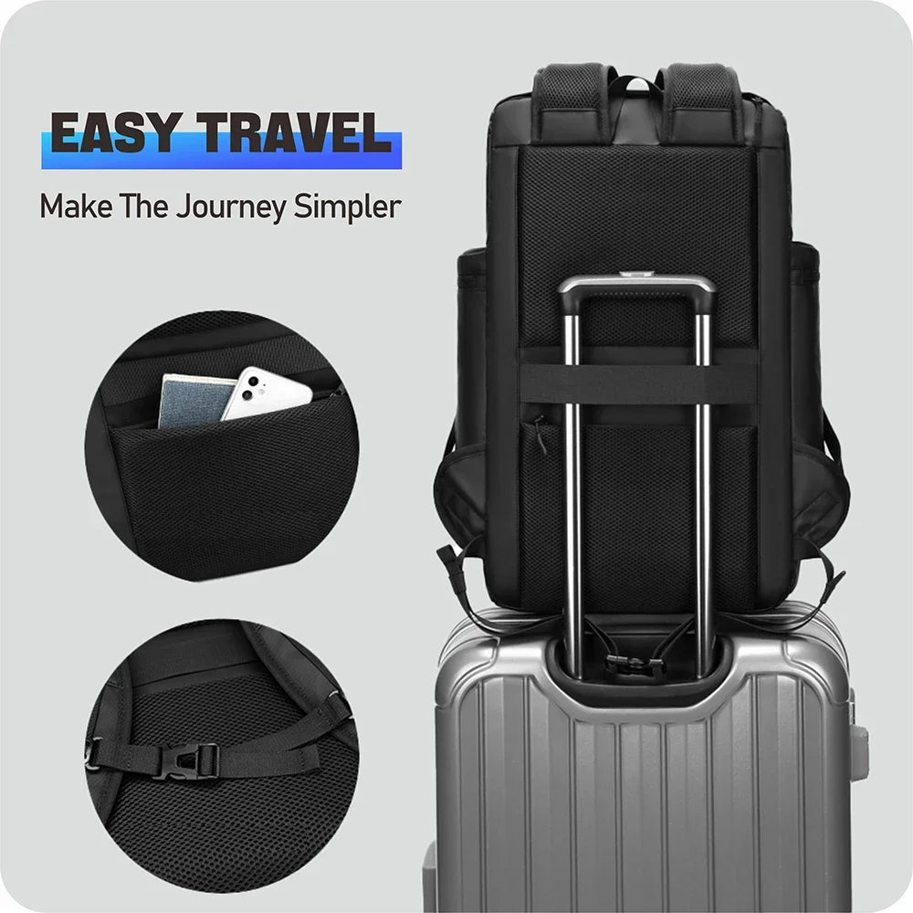 Multifunction Waterproof USB Charging 45 Liter Backpack with Shoe Compartment