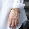 Unisex Stainless Steel Link Chain Bracelet Crystal-Bracelets-Innovato Design-Gold-Innovato Design