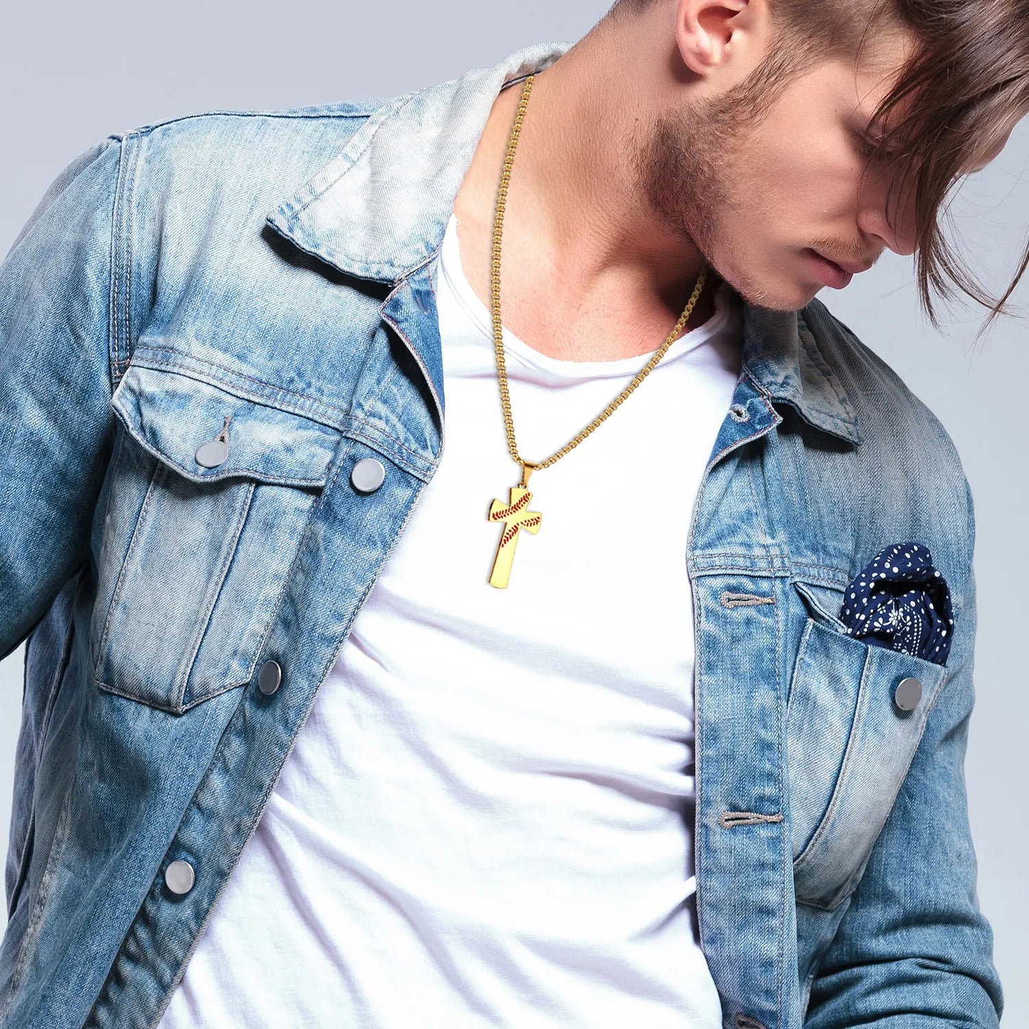 Stainless Steel Cross Pendant Philippians 4:13 and Chain Necklace-Necklaces-Innovato Design-Gold-Innovato Design