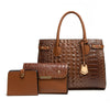 Retro Oil Wax Leather Purse, Tote Bag, Shoulder Bag and Handbag Set-Handbags-Innovato Design-Brown-Innovato Design