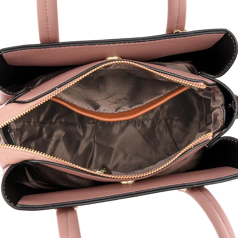 Multiple Pockets and Unique Zippers Tote Bag, Shoulder Bag, Crossbody Bag and Handbag-Handbags-Innovato Design-Red-Innovato Design